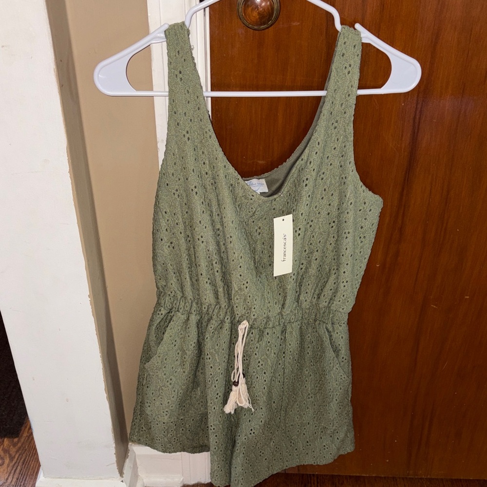 Girl’s/Women’s Olive Eyelet One-Piece Romper
